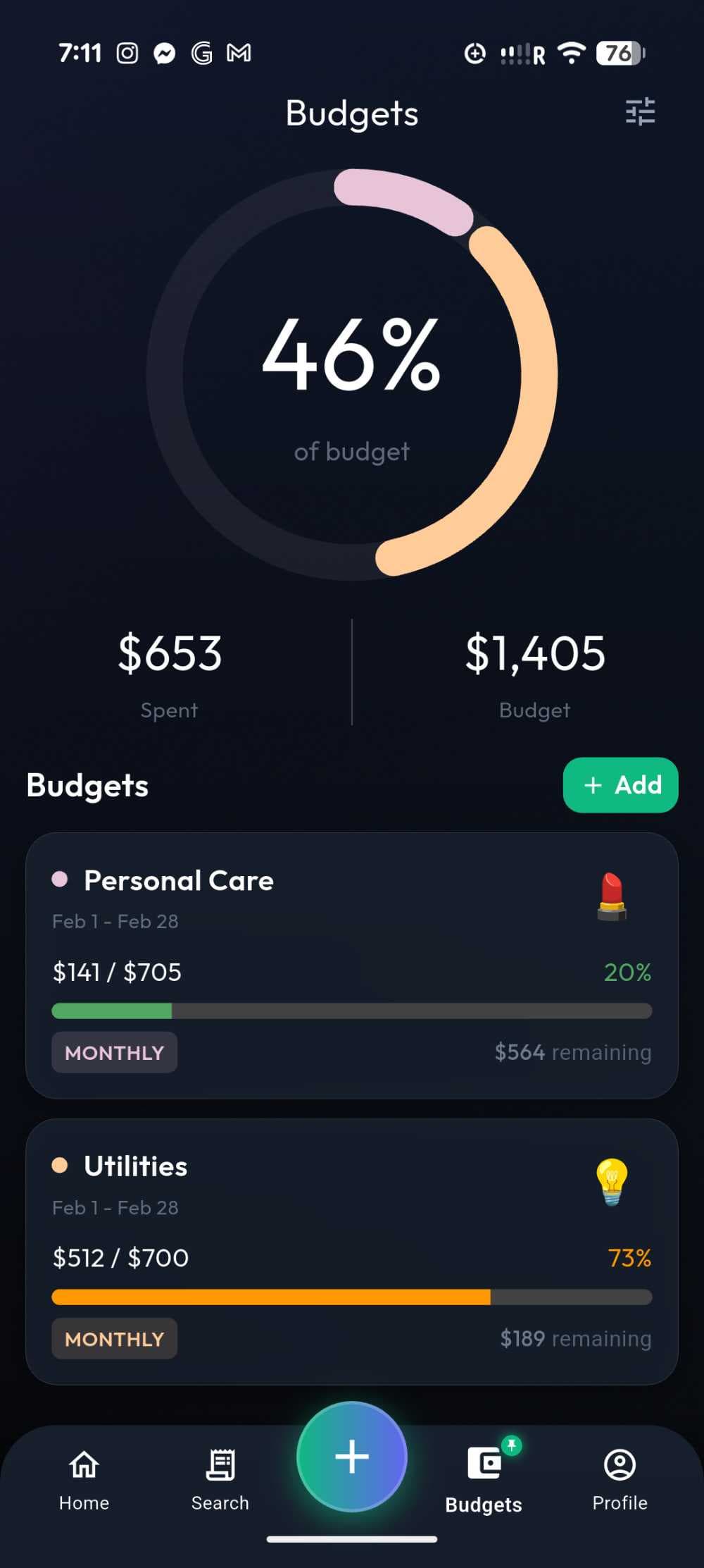 Trusty budgets — AI-powered budget tracking with smart insights